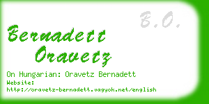 bernadett oravetz business card